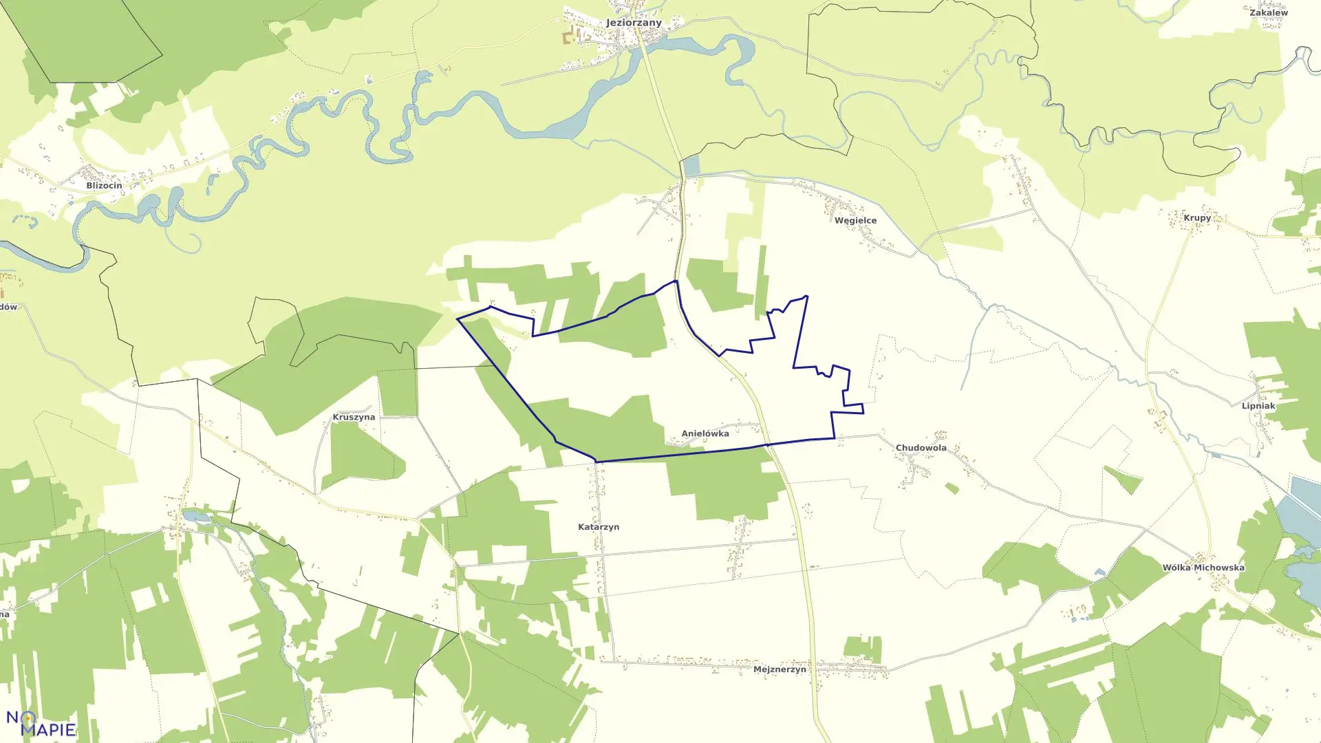 Mapa obrębu ANIELÓWKA w gminie Michów