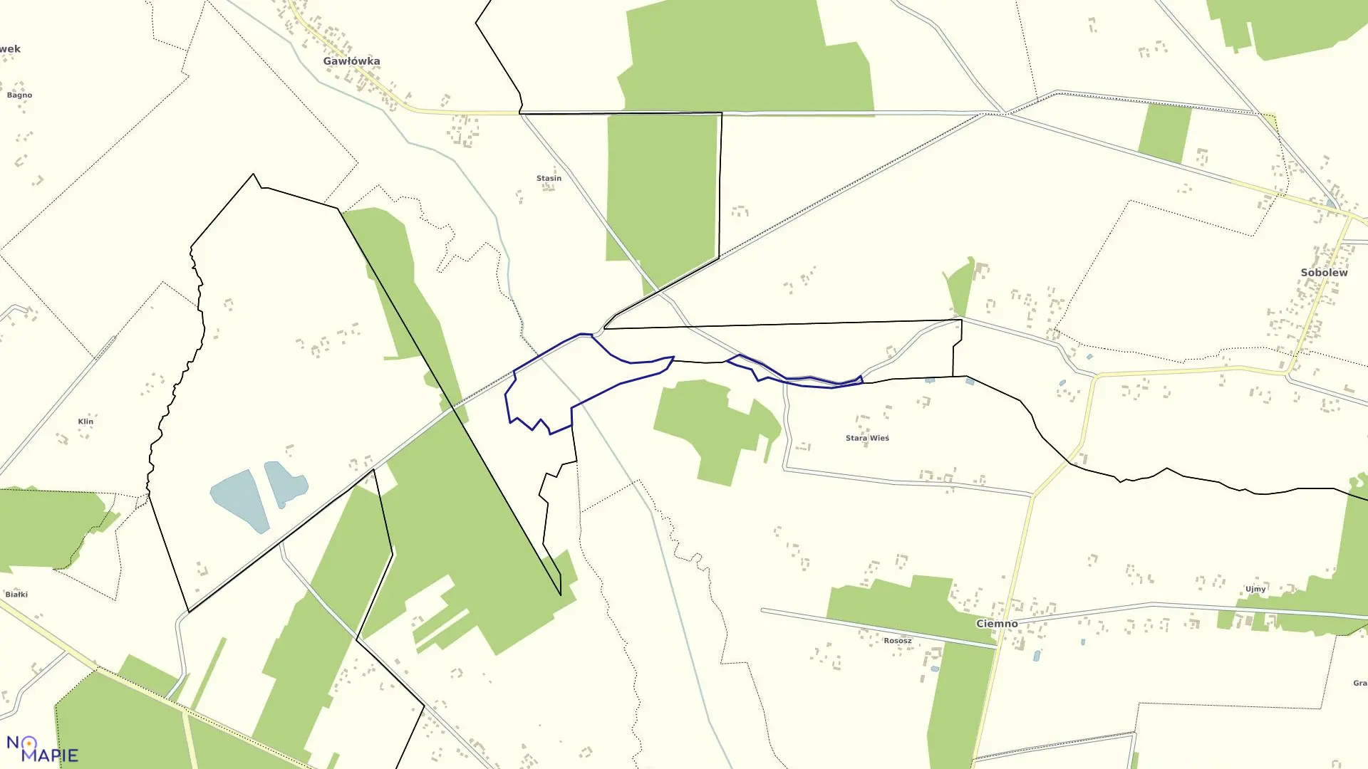 Mapa obrębu GAWŁÓWKA-SOBOL.II-III w gminie Michów