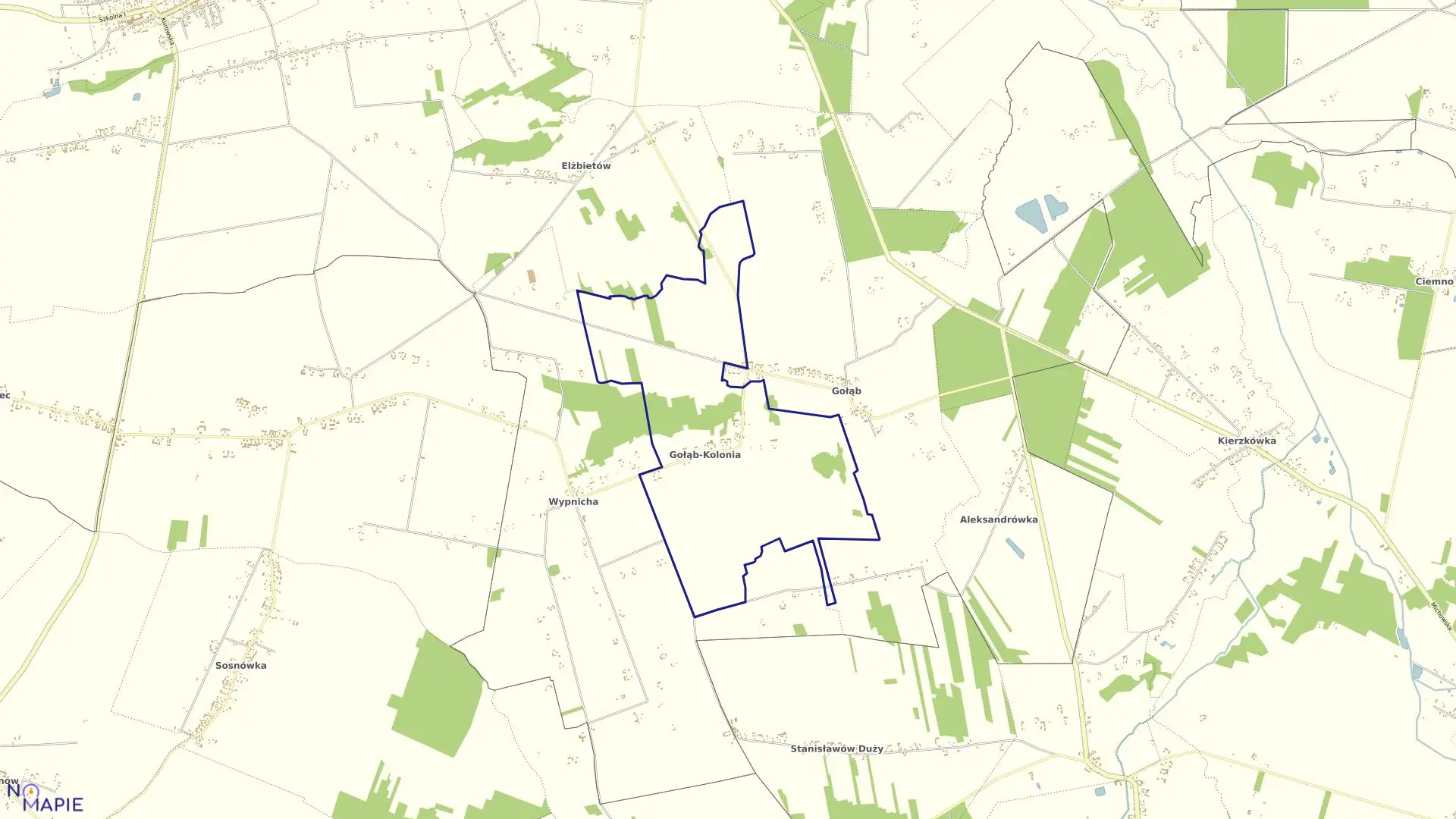 Mapa obrębu GOŁĄB KOLONIA w gminie Michów