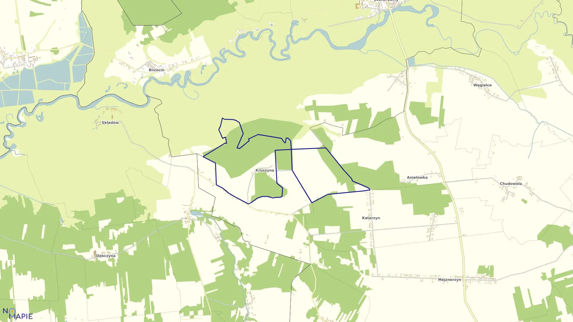 Mapa obrębu KRUSZYNA w gminie Michów