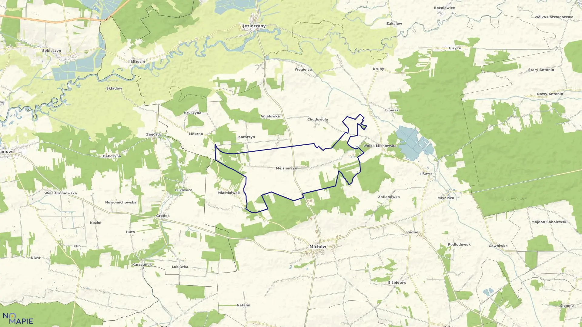 Mapa obrębu MEJZNERZYN w gminie Michów