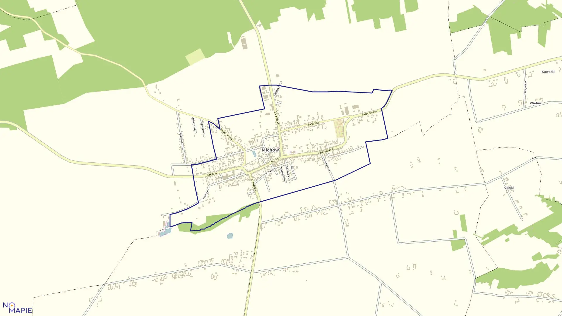 Mapa obrębu MICHÓW OSADA w gminie Michów